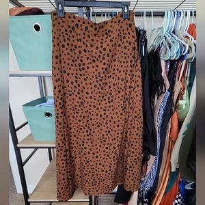 SHEIN Dalmation Print High Split Hem Skirt